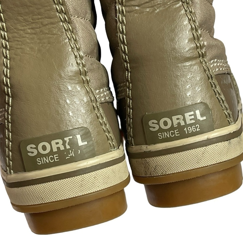 🎉Sorel Tofino II kids Tall Faux Fur Boots Winter Outdoors Tan Red Laces size 1 - Picture 13 of 16